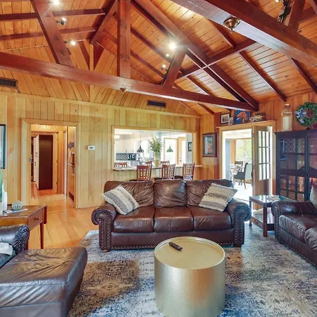 Decks & Lake Views: Waterfront Hot Springs Home!-2